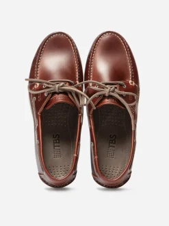 Chaussures Bateau Homme Cuir Acajou