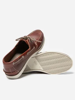Chaussures Bateau Homme Cuir Acajou