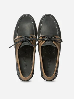 Chaussures Bateau Homme Cuir Marine et Marron