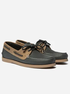 Chaussures Bateau Homme Cuir Marine et Marron