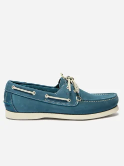 Chaussures Bateau Homme Cuir Nubuck Bleu et blanc PHENIS