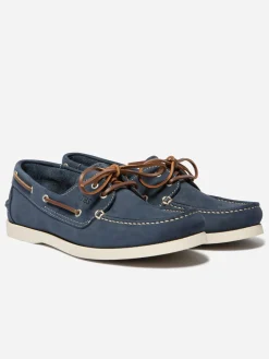 Chaussures Bateau Homme Semelle Grip Cuir Nubuck Bleu