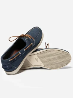Chaussures Bateau Homme Semelle Grip Cuir Nubuck Bleu