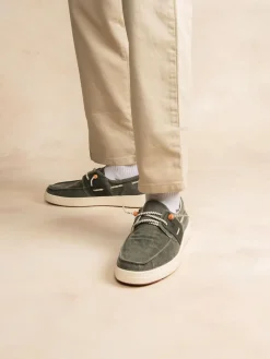 Chaussures Bateau Homme Textile Légères Vert Foncé GEOBOAT