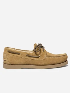 Chaussures Bateaux Femme Cuir Cognac et Creme PHERINA