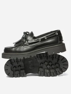 Chaussures Bateaux Femme Cuir Noir LAZARIE