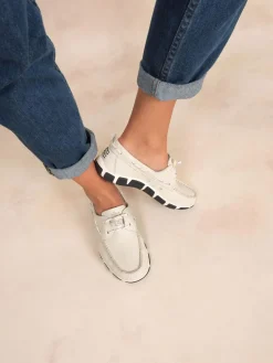 Chaussures Femme Esprit Bateau Cuir Blanc