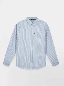 Chemise Chambray Manches Longues Bleu RHAVICHE