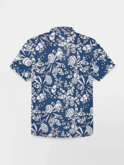 Chemise Femme Col Tailleur Imprimés Exclusifs TBS Marine JANIECHA