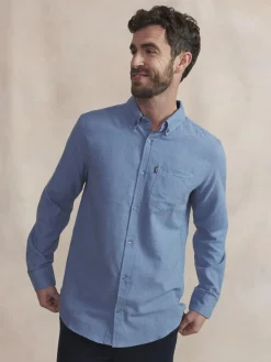 Chemise Homme Coton Flanelle Bleu BERLICHE