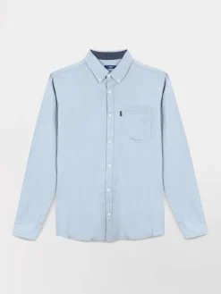 Chemise Homme Coupe Confort Lin/Coton Bleu LYNERCHE