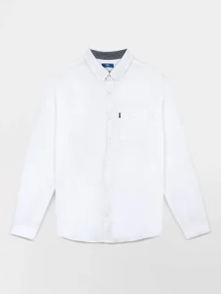 Chemise Homme Coupe Confort Lin/Coton Blanc LYNERCHE