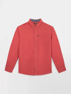 Chemise Homme Coupe Confort Lin/Coton Rouge LYNERCHE