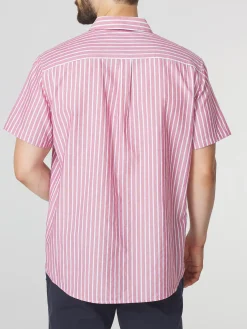 Chemise Homme Coupe Confort Rayures Rouge et Blanc YOHANCHA