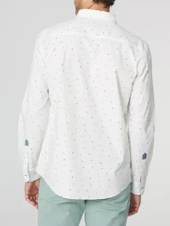 Chemise Homme Coupe Regular Motif Fantaisie Blanc TARICCHE