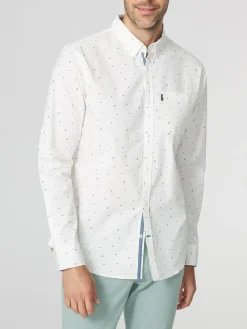Chemise Homme Coupe Regular Motif Fantaisie Blanc TARICCHE