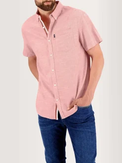Chemise Homme Manches Courtes Coton Corail