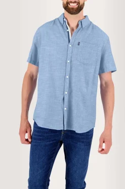 Chemise Homme Manches Courtes Coton Bleu