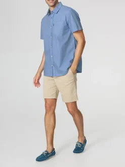 Chemise Homme Manches Courtes Coupe Confort Bleu BRODYCHA