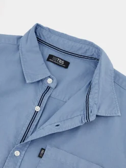 Chemise Homme Manches Courtes Coupe Confort Bleu BRODYCHA
