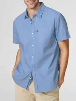 Chemise Homme Manches Courtes Coupe Confort Bleu BRODYCHA