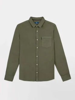 Chemise Homme Manches Longues Coton Kaki