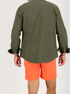 Chemise Homme Manches Longues Coton Kaki
