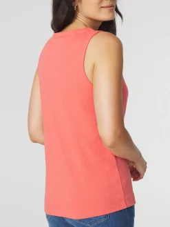 Débardeur Femme Col V Coton Bio Rose ADINADEB