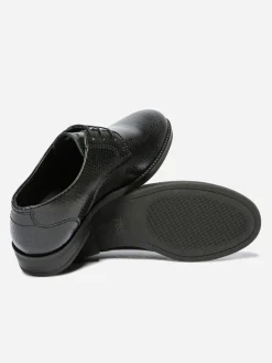 Derbies Femme Confort Tout Cuir Noir FOSTINA
