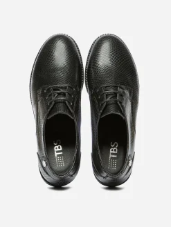 Derbies Femme Confort Tout Cuir Noir FOSTINA