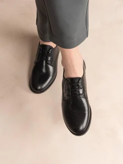 Derbies Femme Confort Tout Cuir Noir FOSTINA