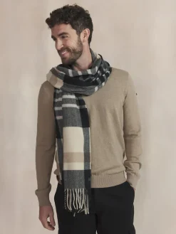 Echarpe Homme A Carreaux Marron ETHANNE