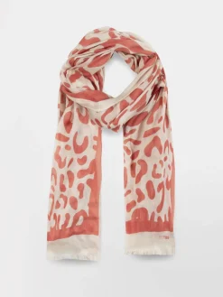Foulard Femme Doux & Chaud Motif Léopard Beige Rouge CLEOFOU
