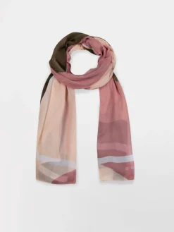 Foulard Femme Léger Rectangulaire Toucher Doux Rose et Vert LOUNAFOU