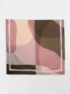 Foulard Femme Léger Rectangulaire Toucher Doux Rose et Vert LOUNAFOU