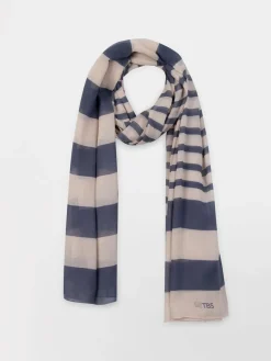 Foulard Femme Textile Off White et Azur LOUNAFOU