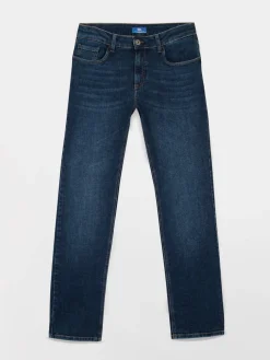 Jean Homme Ceinture Droite avec passants Indigo BENJIPAR