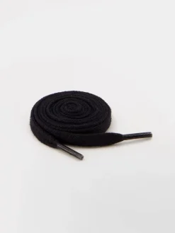 Lacets Plats Mixtes Coton Noir