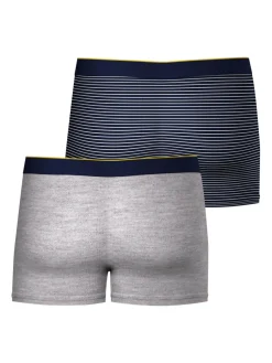 Lot de 2 Boxers pour Homme Coton Elasthanne Marine et Gris NAUTIQUE