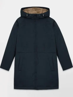 Manteau Long Femme Imperméable A Capuche Marine SUSANLON