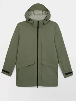 Manteau Long Homme Déperlant Vert HELNYLON