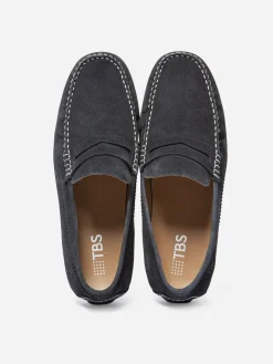 Mocassins Homme En Cuir Velours Marine
