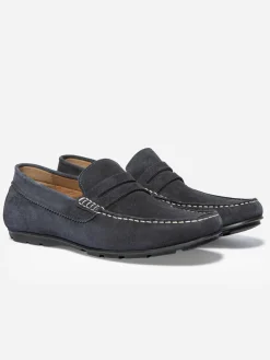 Mocassins Homme En Cuir Velours Marine