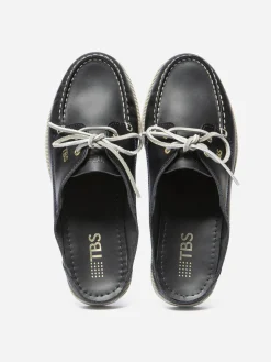 Mule Bateau Femme Cuir Marine PHELUME