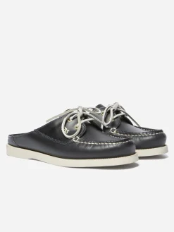 Mule Bateau Femme Cuir Marine PHELUME