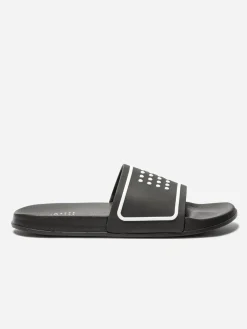 Mule Homme Synthétique Semelle Grip Noir