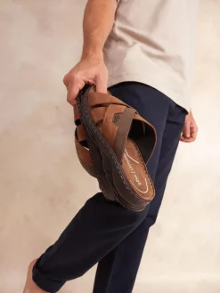 Mules Homme Semelle Ortholite Cuir Marron