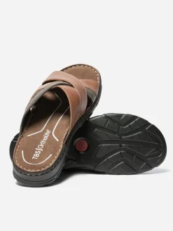 Mules Homme Semelle Ortholite Cuir Marron