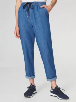Pantalon Femme Ceinture Elastiquée Bleu MANDYJOG