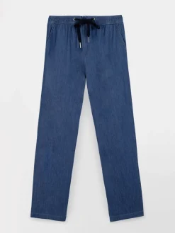 Pantalon Femme Ceinture Elastiquée Bleu MANDYJOG